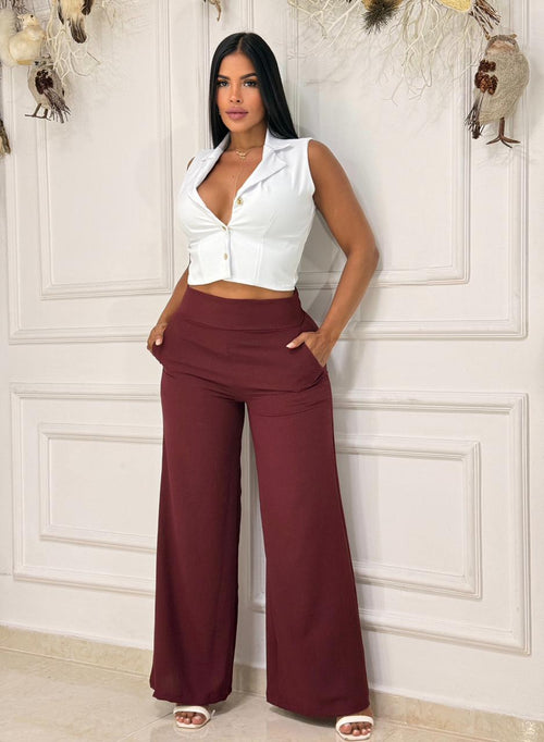 0PANTALON CREPE MARTILLADO