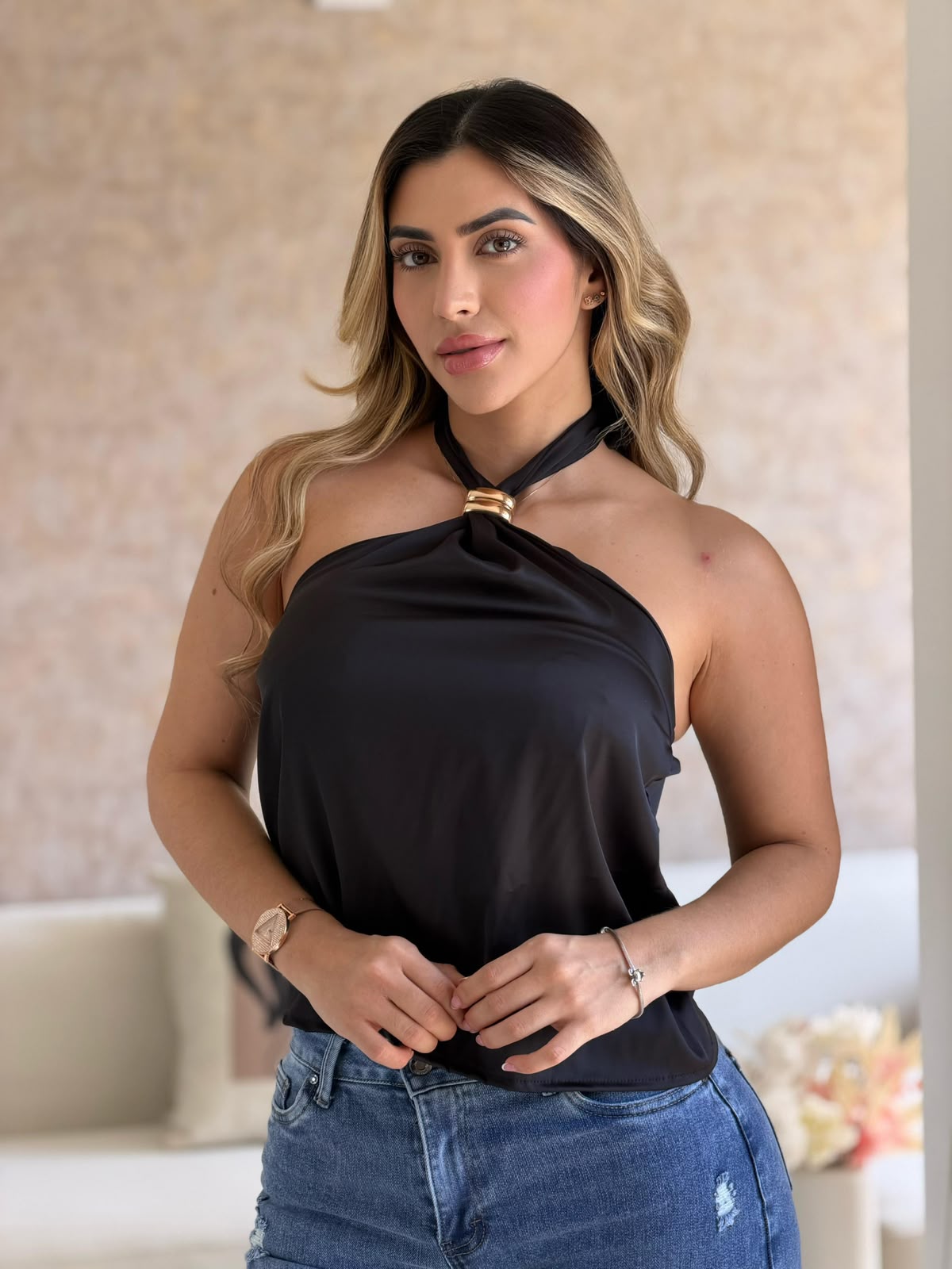 BLUSA SATINADA