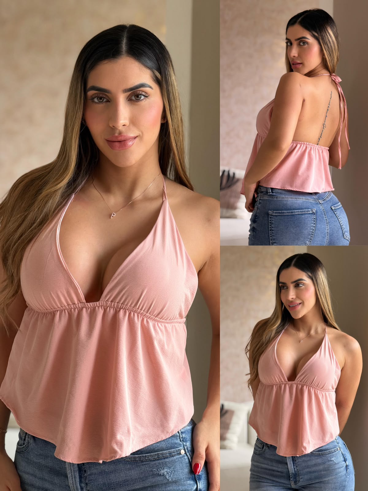 BLUSA ESCOTE EN V